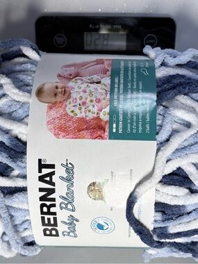 Bernat Baby Blanket Chunky Yarn - Blue & White